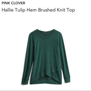 Pink Clover Hallie Tulip Hem Brushed Knit Top